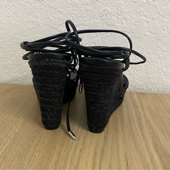 Marc Fisher Black Espadrille Wedge 1" Platform Heel size 6.5 - Picture 6 of 10